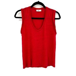 CLOSED *Flawed* Women's Basic Red Scoop Neck Sleeveless Blouse Top Size Small